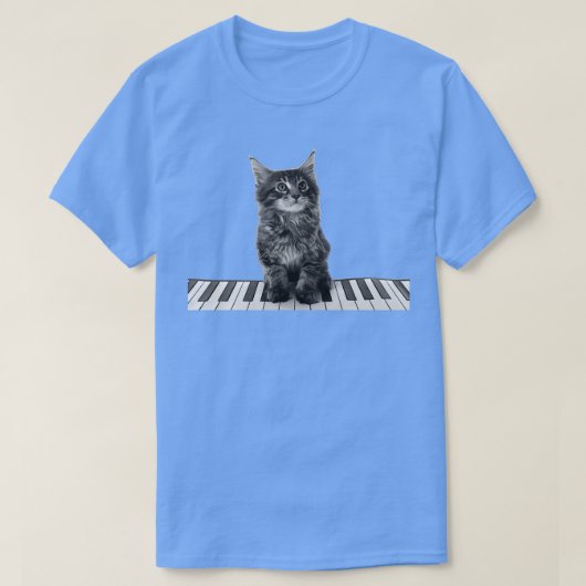 Cute Piano Cat Pianist Keyboard Player T-shirt (Design voorkant)