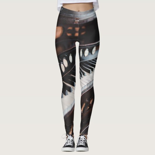 Cute Piano Design Leggings (Voorkant)