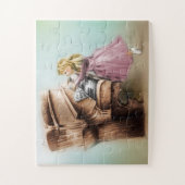 Cute Piano Girl, Elegant  Kunst voor kinderen Legpuzzel (Verticaal)