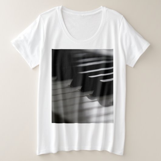 Cute Piano Grote Maat T-shirt (Design voorkant)