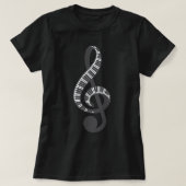 Cute Piano Keyboard Treble Clef Music Note Music G T-shirt (Design voorkant)