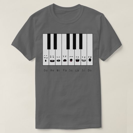 Cute Piano Notes T-shirt (Design voorkant)