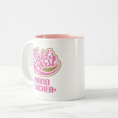 Cute Piano Teacher Gift Tweekleurige Koffiemok (Voorkant links)