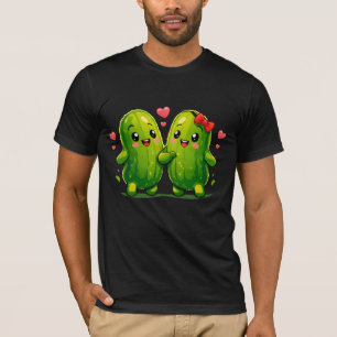 Cute Pickle Koppel Funny Kawaii Augurken T-Shirt v