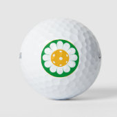Cute pickleball daisy golfballen (Voorkant)