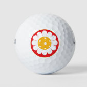 Cute pickleball daisy golfballen (Voorkant)