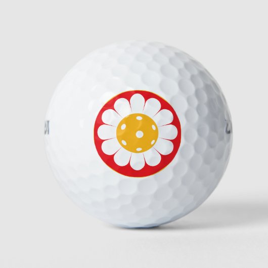 Cute pickleball daisy golfballen (Voorkant)
