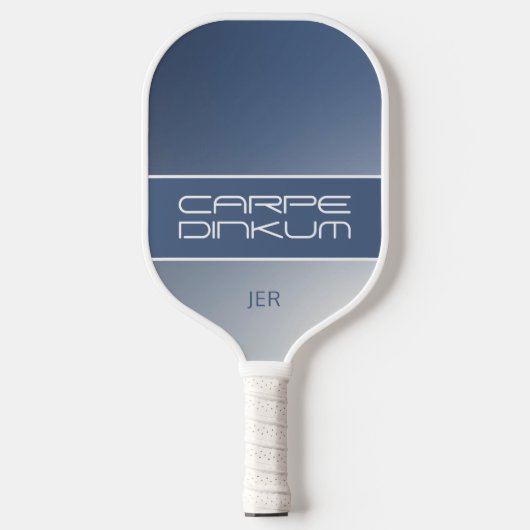Cute Pickleball Dink Pun Gradient Initiaal Blue Paddle (Voorkant)