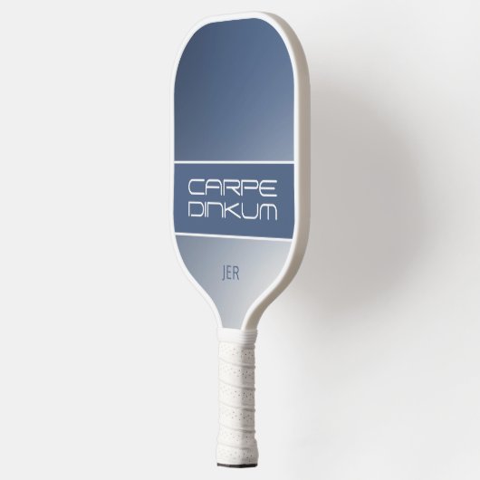 Cute Pickleball Dink Pun Gradient Initiaal Blue Paddle (Links)