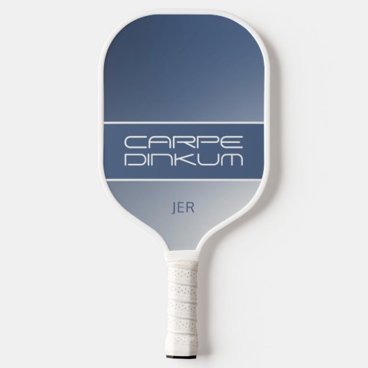 Cute Pickleball Dink Pun Gradient Initiaal Blue Pickleball Paddle (Achterkant)