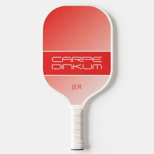 Cute Pickleball Dink Pun Gradient Initiaal Red Pickleball Paddle (Voorkant)