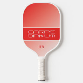 Cute Pickleball Dink Pun Gradiënt Initialen Rood Paddle