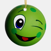 Cute Pickleball Emoticon Keramisch Ornament (Voorkant)