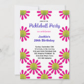 Cute Pickleball Happy B-dag + RSVP-uitnodiging Kaart (Voorkant)