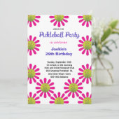 Cute Pickleball Happy B-dag + RSVP-uitnodiging Kaart (Staand voorkant)