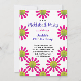 Cute Pickleball Happy B-dag + RSVP-uitnodiging Kaart