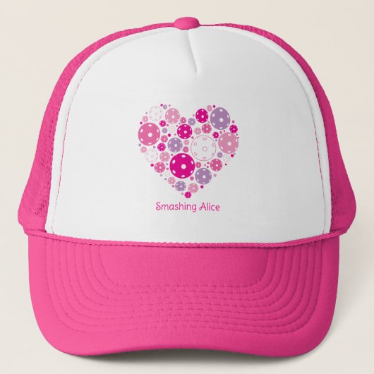 Cute Pickleball 💘 Heart aangepaste tekst Trucker Pet (Voorkant)