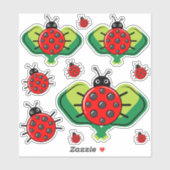 🐞 Cute pickleball ladybug met pickleball paddles Sticker (Vel)