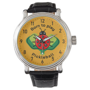 🐞 Cute pickleball ladybug oranje Horloge