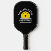 Cute Pickleball Legend Name Ball Black Yellow Fun Pickleball Paddle (Voorkant)