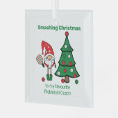 Cute Pickleball Merry Kerstglas Ornament (Voorkant links)