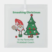 Cute Pickleball Merry Kerstglas Ornament (Voorkant)