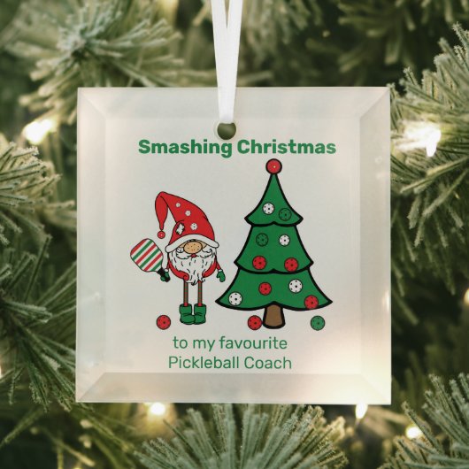 Cute Pickleball Merry Kerstglas Ornament (Insitu)