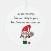 Cute Pickleball Merry Kerstmetal Ornament (Achterkant)