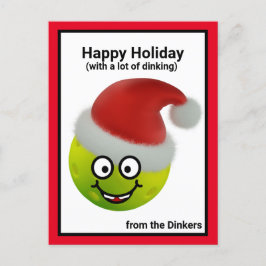 Cute Pickleball Santa 🎅 aangepaste tekst Briefkaa Briefkaart