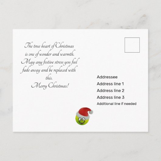 Cute Pickleball Santa 🎅 aangepaste tekst Briefkaa Briefkaart (Achterkant)
