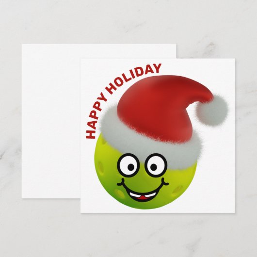 🎅 Cute Pickleball Santa Kerstkaart (Voorkant / Achterkant)