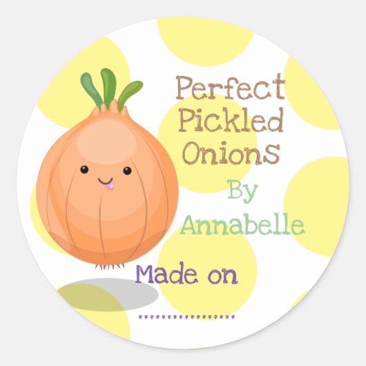 Cute pickled uon cartoon illustration label (Voorkant)