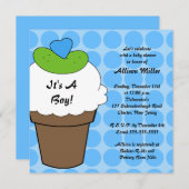 Cute Pickles & Ice Cream Boy Baby shower Kaart (Voorkant / Achterkant)