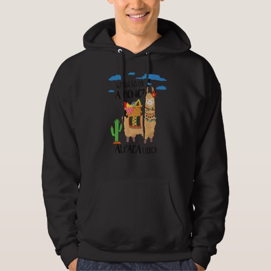 Cute Picnic Alpaca Hoodie (Voorkant)