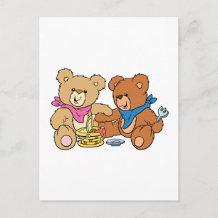 Cute Picnic Beren Briefkaart