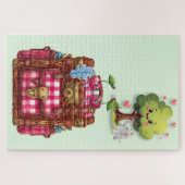 Cute Picnic Love Tree Elephant Puzzles Legpuzzel (Horizontaal)