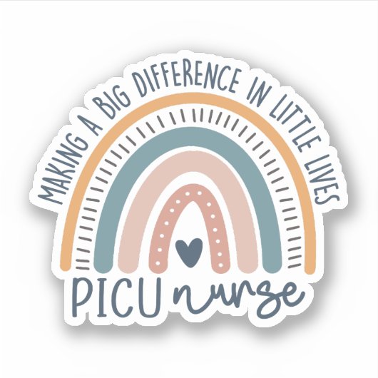 Cute PICU verpleegstraal, kinderintensieve zorg Sticker (Voorkant)