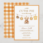 Cute Pie Beer Jongens Baby Shower Uitnodiging (Voorkant / Achterkant)