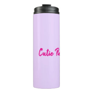 Cute Pie-beker Cadeau voor Haar Roze Paars Schatti Thermosbeker