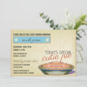 Cute Pie geslacht neutrale babyshower uitnodiging (Staand voorkant)