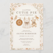 Cute Pie Herfst Bloemen Meisje Baby Shower Kaart (Voorkant)