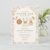Cute Pie Herfst Bloemen Meisje Baby Shower Kaart (Staand voorkant)