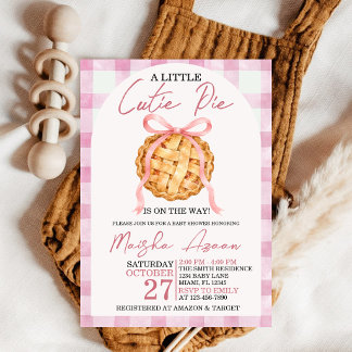 Cute Pie Pastel Roze Strik Dasjes Herfst Baby Show Kaart
