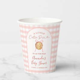 Cute Pie Pastel Roze Strik Dasjes Herfst Baby Show Papieren Bekers