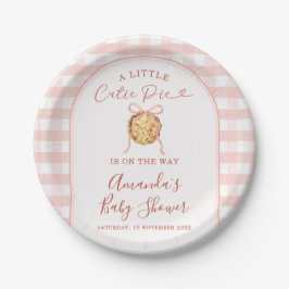 Cute Pie Pastel Roze Strik Dasjes Herfst Baby Show Papieren Bordje