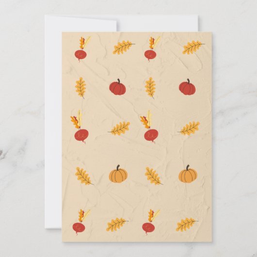 Cute Pie Pumpkin Thanksgiving Dinner Kaart (Achterkant)