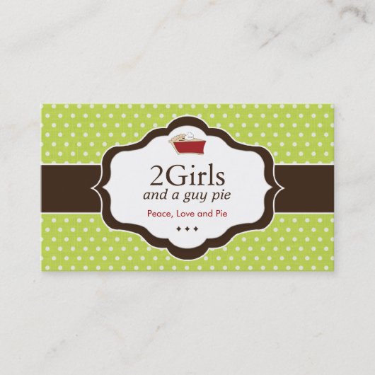 Cute Pie Slice Visitekaartje (Voorkant)