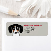 Cute Piebald Dachshund Return Address Etiket (Insitu)
