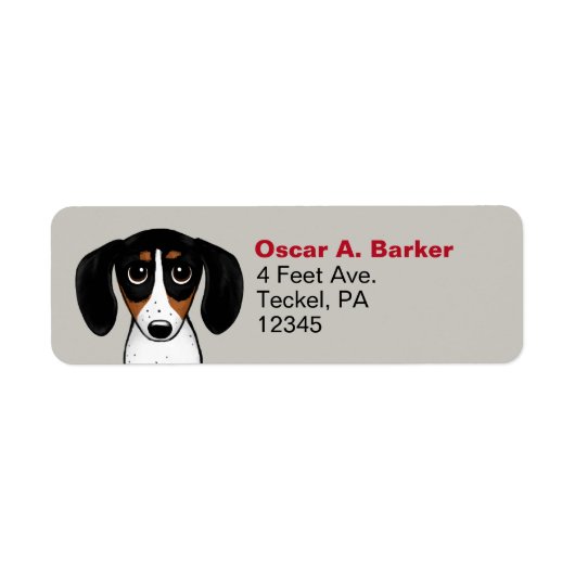 Cute Piebald Dachshund Return Address Etiket (Voorkant)