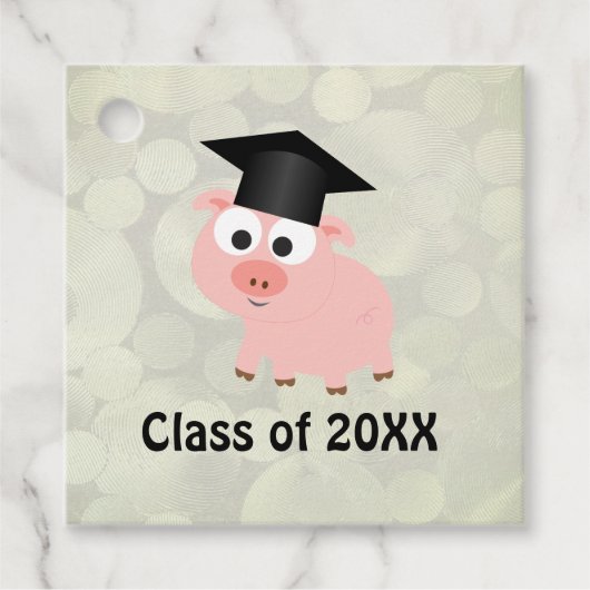 Cute Pig Afstuderen Bedankjes Labels (Voorkant)